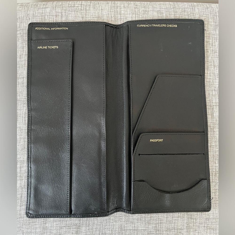 SEABOURN CRUISE Black Leather Travel Wallet Bi-Fold Vacation Business Unisex